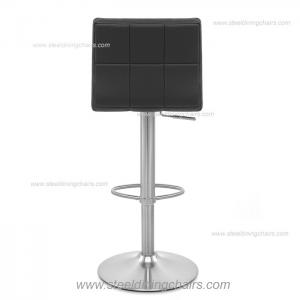 China Adjustable 38CM 103CM Black Leather Swivel Bar Stools With Arms supplier