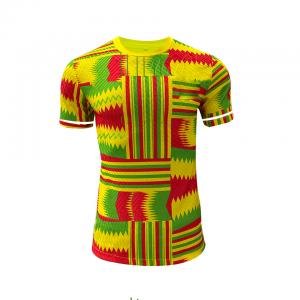 Durable Africa Cup Player Version Jersey Permeable Orange Yellow White Color