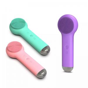 3 in 1 Heat & cold  Facial Cleansing Brush Massager Silicone Face Scrubber Rechargeable Waterproof Sonic Face Cleansing