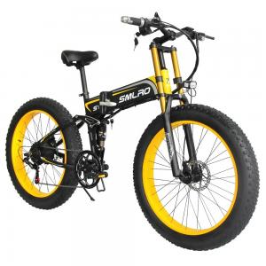 45km/H Fat Tyre Folding Electric Bike , 1000 Watt Folding Electric Bike
