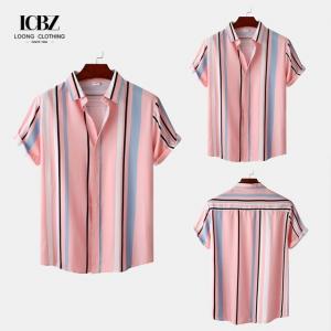 Adult Viscose Printed Design 100% Cotton Hawaiian Shirts for Summer Beach Wear