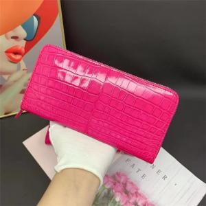 Authentic Genuine Crocodile Skin Women Long Card Pure Lady Colorful Glossy Wallet Exotic Alligator Leather Female Clutch