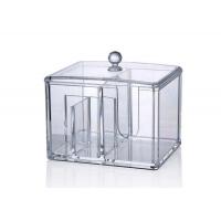 China Transparent 14*10.2*10cm Acrylic Cosmetic Storage Box With Lid on sale
