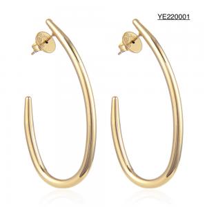 China Vintage Jewelry Collection Round Stud Earrings 18k Gold Stainless Steel Earrings supplier
