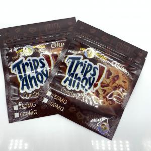 Chocolate Chip Cookie Empty Edible Bags 500mg Zipper Stand Up Food Pouch