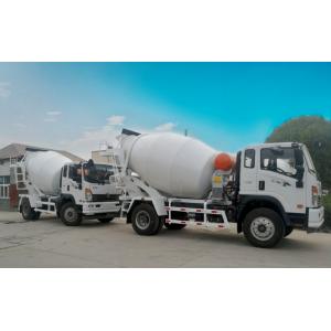 China White Concrete Mixer Truck , 5 Cubic Meter Front Discharge Concrete Truck supplier