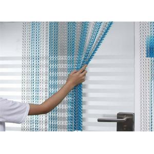 Aluminum Alloy Chain Link Decoration Wire Mesh Screen Curtain Blue Color
