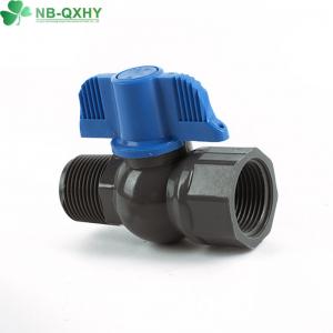 China 2 Inch UPVC Plastic Ball Valve with Dark Grey Blue Handle and Excellent Normal Pressure supplier