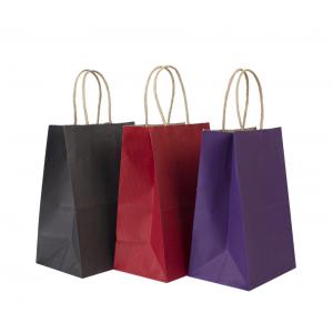 Uncoated Handle Paper Bags Brown/White/Customized For Bakery Goods