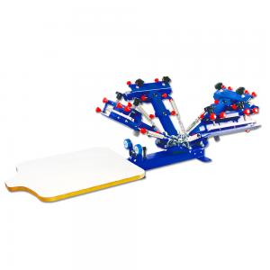 China cheap manual 4 color 1 station rotary screen printing machine for sale supplier