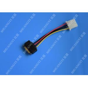 5.08mm Braided Molex 4 Pin SATA Power Cable 15 Pin Male To Male For Hard Disk