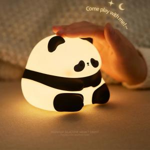China Cute Panda Led Light Usb Rechargeable Portable Night Lamp Touch Light kids table lamp Silicone Night Light For Kids supplier