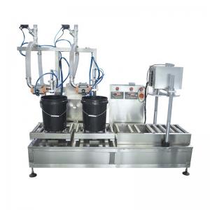 China 2 Heads Semi Automatic Weighing Filling Machine for Liquid/Oil/Lubricant/Chemical 5-50L supplier