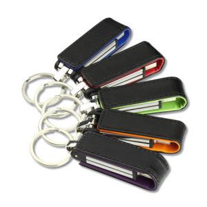 China USB Flash Memory Stick Customized Logo Leather USB Drive for free logo print supplier
