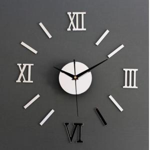 China DIY 3D Roman Numbers Mirror Style Multi-Color Wall Clock Home Decor Mirror Wall Sticker supplier
