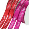 10MM Width Decorative Satin Ribbon Red / Purple Color Custom Printing