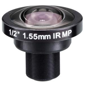 China 1/2 1.55mm 5Megapixel S-mount M12 Mount 185degree IR Fisheye Lens, 5MP Panoramic camera lens supplier
