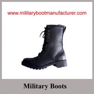 China Wholesale China Made Black Split Leather Police Combat DMS Boot with Size Zipper supplier