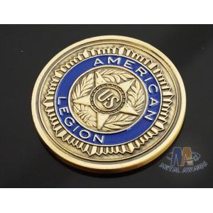 China Custom Logo Soft Enamelled US 3D effect Challenge Coins Antique gold With Soft Enamel Both side wholesale