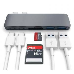 Aluminum USB 3.1 Type C Hub Adapter 4K Thunderbolt 3 USB C Hub With TF SD Reader Slot PD