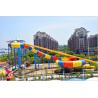 Fiberglass Water Slides , Theme Park Commercial Water Slides For Hotel and