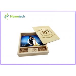 China Maple And Walnut Custom Wood Flash Drives Photo Album Shape For Wedding Gifts supplier