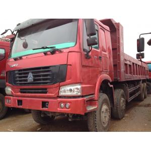 China Howo Strong Frame Single Axle Heavy Duty Commercial Trucks Left Steering 12 Wheels 8x4 Drive Type Red supplier