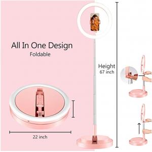 China Pink 200 LED Beads 4500K Makeup Selfie Ring Light supplier