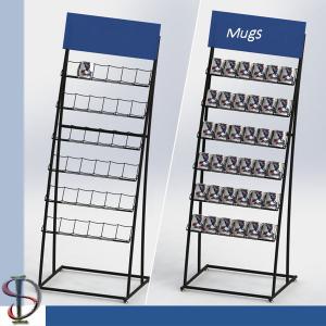 Ceramic Mug display stand / Mult-tiers wire shelf display rack / metal one side floor stand / POP display stand