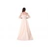 O Neck Half Sleeve Evening Dresses / Royal Prom Party Dress For Dinner