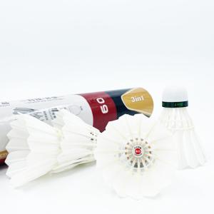 China Class A Duck Goose Feather Birdies 3 In 1 Hybrid Badminton Shuttlecock Indoor wholesale