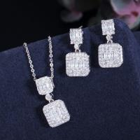 China Fashion CZ Crystal Stone Wedding Jewelry Sets For Brides Necklace  Earring Necklace Set For Women CZ Jewelry Sets on sale