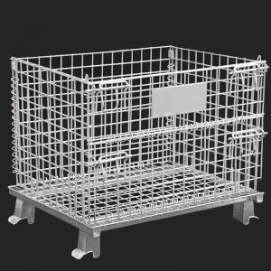 China Movable Metal Storage Cage , Folding Anticorrosion Wire Mesh Container supplier