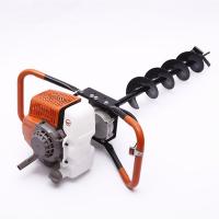 China 52cc Ground Digging Machine Petrol Gas Powered Post Hole Digger Borer 3Bits 2 Stroke on sale