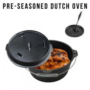 Horno holandés de hierro fundido de 5 cuartos de galón Pre Season Camp Chef Horno holandés con tapa