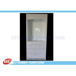 China White Wood Display Cabinets Drawers For Retail Jewelry Displays , Paint Finished supplier