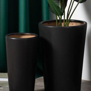 Nordic style black modern home decoration indoor outdoor large garden decoration flower ceramic plant pots