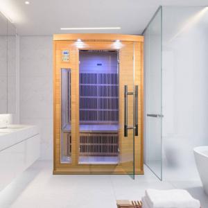 Family Indoor Solid Wood Carbon Panel Heater Far Infrared Sauna Room For 2 Person