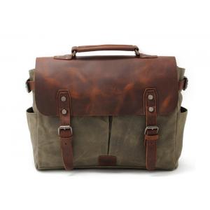 CL-900 Army Green Vintage Waxed Canvas Leather Camera Messenger Bag
