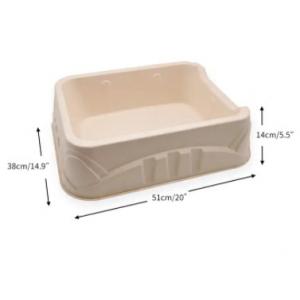 Bamboo Fiber  Disposable Litter Boxes Eco Friendly Molded Pulp Paper Litter Box