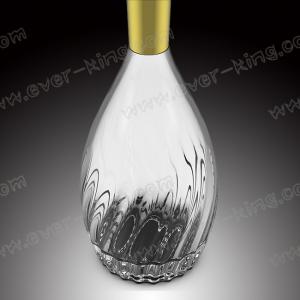 700ml Brandy Bowling Liquor Glass Bottle With Metal Labels