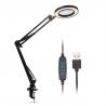 USB power supply magnifying lamp led magnifier 3 Colors Foldable flex arm