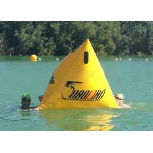 Triathlon Race 1.2m Yellow Triangle Inflatable Marker Buoy With Logo