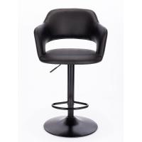 China Black Swivel Bar Stool Chairs Piston Kitchen Pub Counter Upholstered Stool on sale