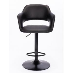 China Black Swivel Bar Stool Chairs Piston Kitchen Pub Counter Upholstered Stool supplier