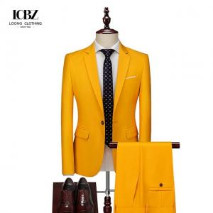 China Formal Clothes Suits for Men Powder Blue Polyester Viscose Fabric 2-Piece Office Wear supplier