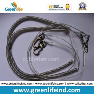 China Elastic Safety Lanyard Coiled Tether Strap W/Metal Snap Hooks supplier