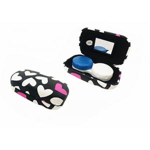 Heart Pattern Iron Contact Lens Travel Case Lovely Suitable For Women / Youth