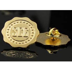 Zinc alloy stereoscopic frosted polish badge custom gold color metal hollow out logo words brooch pin