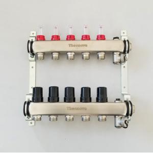 China Stainless Steel Floor Heating Manifolds Set With Flow Meter , Flow Meter SS Manifold supplier